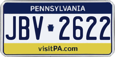 PA license plate JBV2622