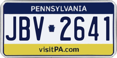 PA license plate JBV2641