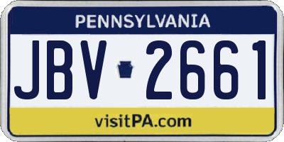 PA license plate JBV2661