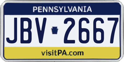 PA license plate JBV2667