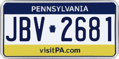 PA license plate JBV2681