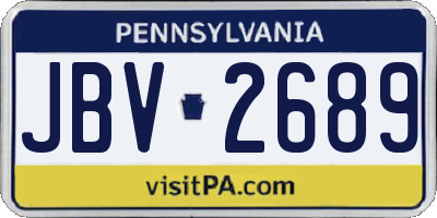 PA license plate JBV2689