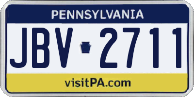 PA license plate JBV2711