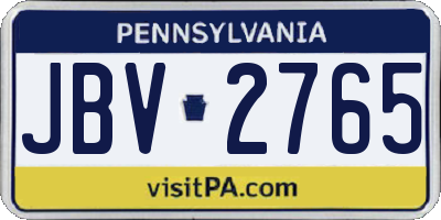 PA license plate JBV2765