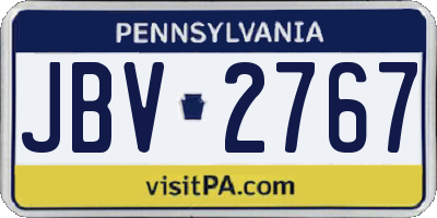 PA license plate JBV2767
