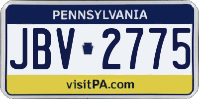 PA license plate JBV2775