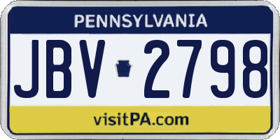 PA license plate JBV2798