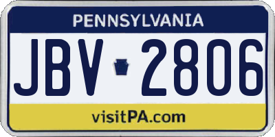 PA license plate JBV2806