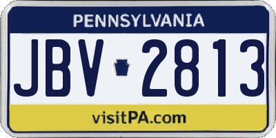 PA license plate JBV2813