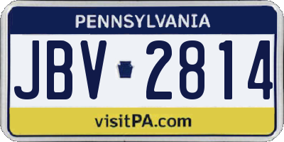 PA license plate JBV2814