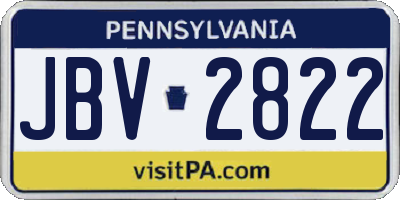 PA license plate JBV2822
