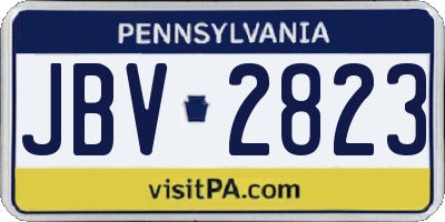 PA license plate JBV2823
