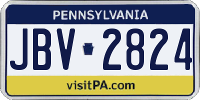 PA license plate JBV2824