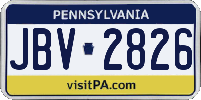 PA license plate JBV2826
