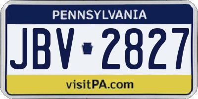 PA license plate JBV2827