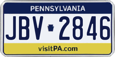 PA license plate JBV2846