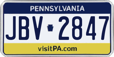 PA license plate JBV2847