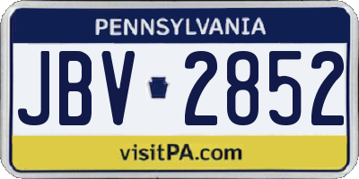 PA license plate JBV2852
