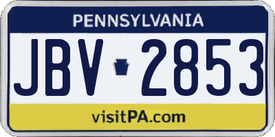PA license plate JBV2853