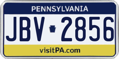 PA license plate JBV2856
