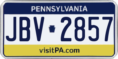 PA license plate JBV2857