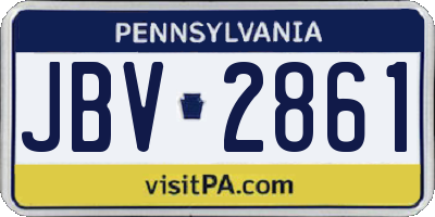 PA license plate JBV2861