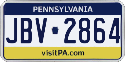 PA license plate JBV2864