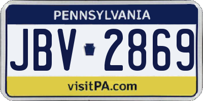 PA license plate JBV2869