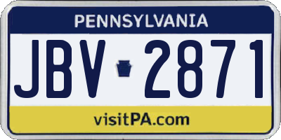 PA license plate JBV2871