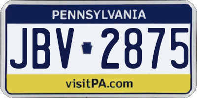 PA license plate JBV2875