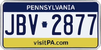 PA license plate JBV2877