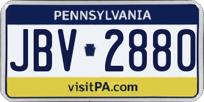 PA license plate JBV2880