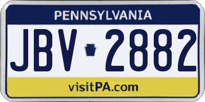 PA license plate JBV2882