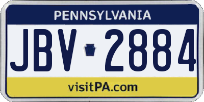 PA license plate JBV2884