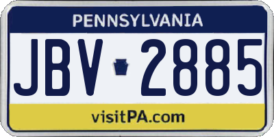 PA license plate JBV2885
