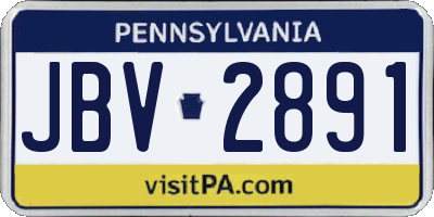 PA license plate JBV2891