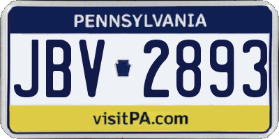 PA license plate JBV2893