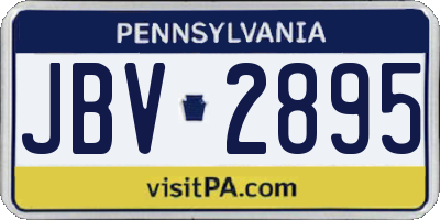 PA license plate JBV2895