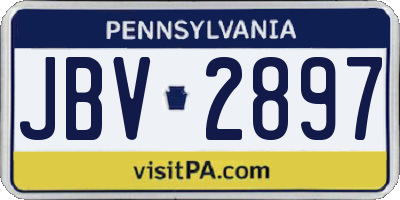 PA license plate JBV2897