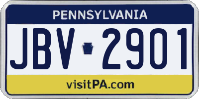 PA license plate JBV2901