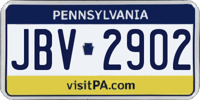 PA license plate JBV2902