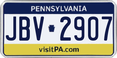 PA license plate JBV2907