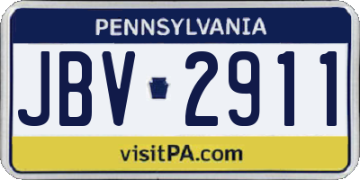 PA license plate JBV2911