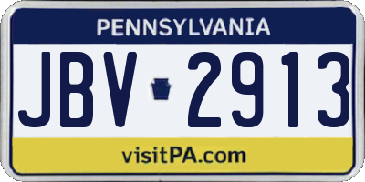 PA license plate JBV2913