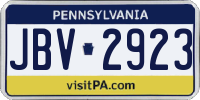 PA license plate JBV2923