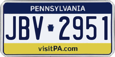 PA license plate JBV2951