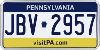 PA license plate JBV2957