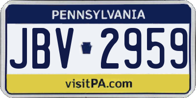 PA license plate JBV2959