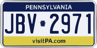 PA license plate JBV2971