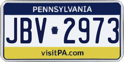 PA license plate JBV2973